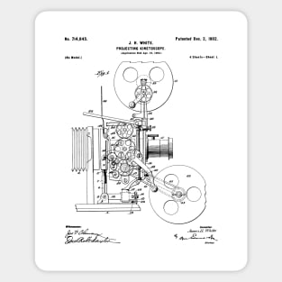 Film Camera Patent - Film Lover Cinema Student Art - White Sticker